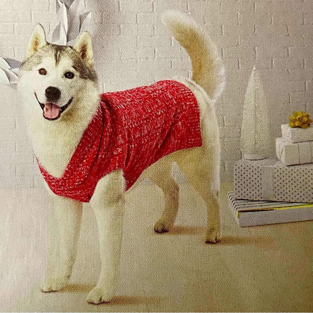 3/$20 Wondershop Pet Dog Sweater Red and White Size XL